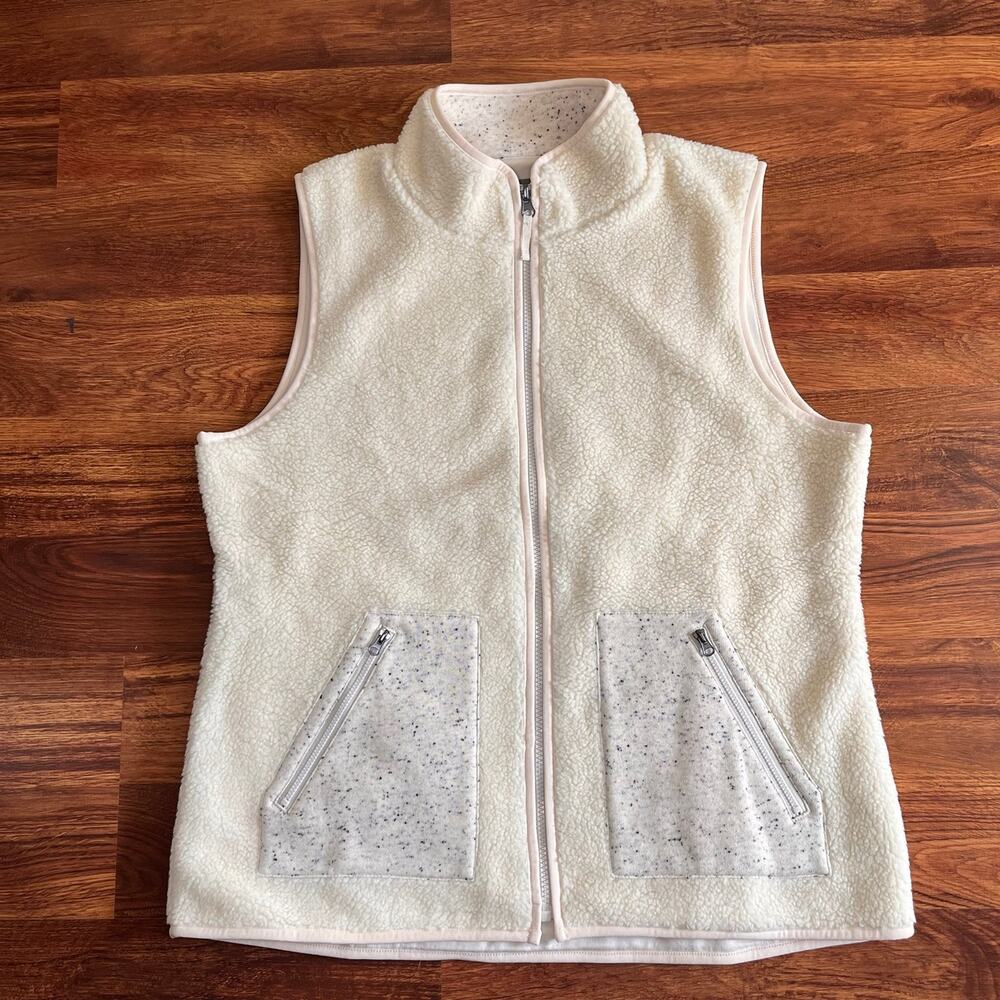 NEW T by Talbots Sherpa Zip Up Vest Women’s Size Large